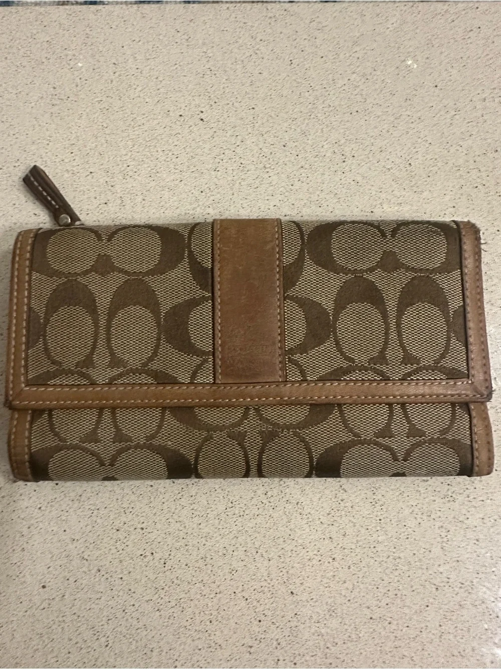 Coach Signature C Long Wallet – Brown/Tan